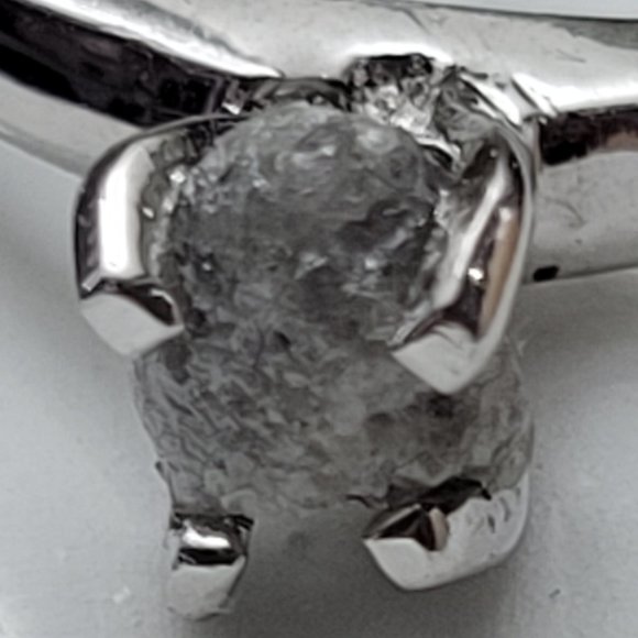 Rare Promise Ring Real Diamond Rock Four Prong  Sterling Silver Size 7 - Picture 3 of 9